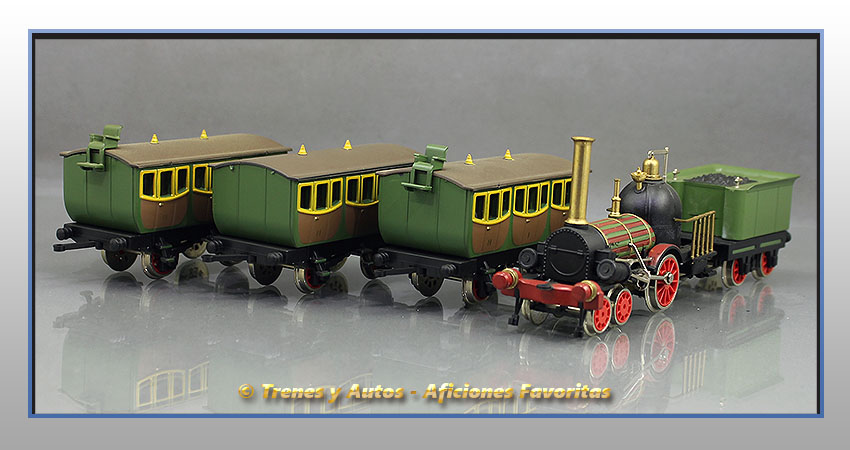 Set Locomotora vapor Prussia y Coches pasajeros - Berlín Potsdam